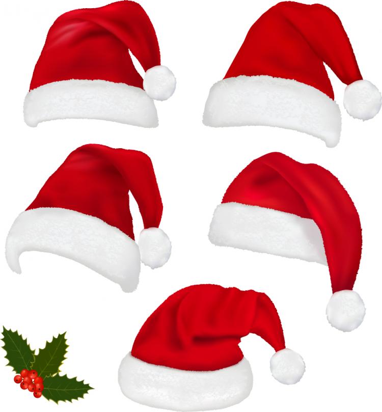 free vector Christmas hats 02 vector